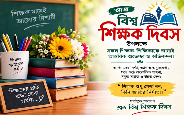আজ বিশ্ব শিক্ষক দিবস